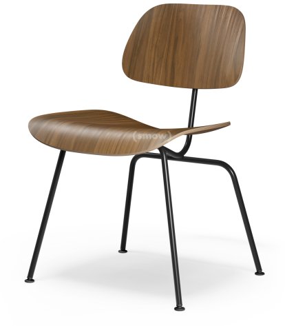 Plywood Group DCM Chair, Black pigmented walnut, Powder-coated basic dark smooth