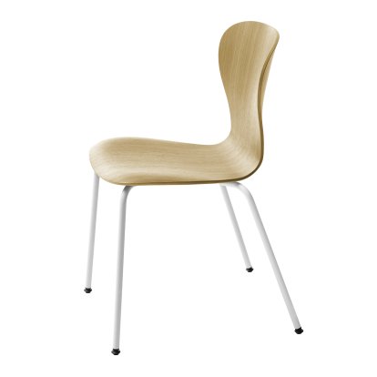 S 220, Without armrests, Clear lacquered oak, Pearl white matt powder coated