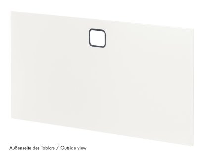 USM Haller Panel With Cable Cut-Out, 75 x 35 cm, Pure white RAL 9010, Top centre