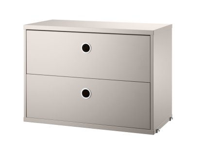 String System Drawer Unit, 58 x 30 cm, Beige lacquered