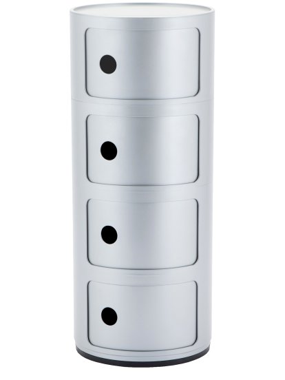 Componibili Round - 4 Compartments, Silver