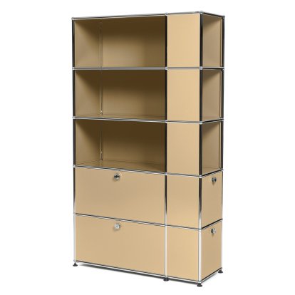 USM Haller bookcase with side compartments, USM beige