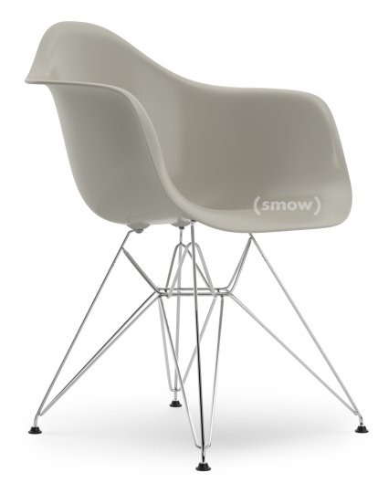 Eames Plastic Armchair RE DAR, Pebble, Without upholstery, Without upholstery, Standard version - 43 cm, Chrome-plated