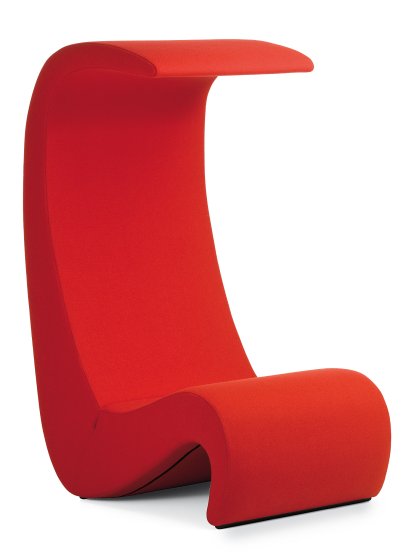 Amoebe Highback Lounge Chair, Red
