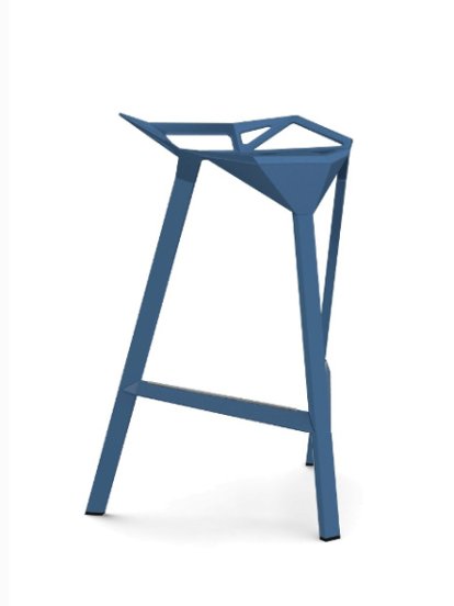 Stool_One, 670 mm kitchen height, Blue shiny (5255)