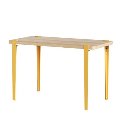 Tiptoe Dining Table Lobo, Oak finish, Brioche yellow