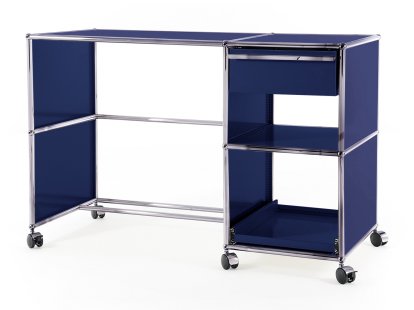 USM Haller Desktop on Castors Type 2, Steel blue RAL 5011
