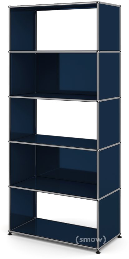 USM Haller Living Room Shelf M, 2 back panels, Steel blue RAL 5011