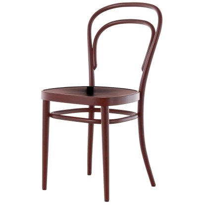 214 / 214 M Chair, Without armrests, Mahogany stained beech, Moulded plywood seat