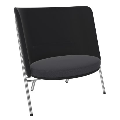 D70 Lounge Chair, Fabric Arco - ebony/asphalt, Chrom