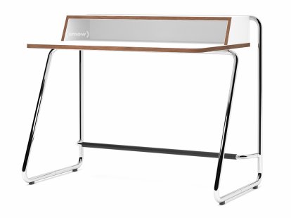 S 1200, ThonetDur cool white with walnut edge, ThonetDur cool white with walnut edge, Chrome-plated