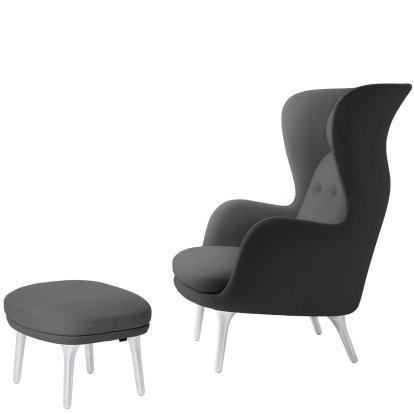 Ro Lounge Chair, Christianshavn 1172 - Grey Uni, With footstool