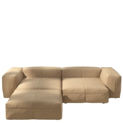 Vetsak Sofa Set 3, Leather - Beige, Without cushion