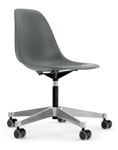 Eames Plastic Side Chair RE PSCC, Granite grey, Without upholstery, Without upholstery
