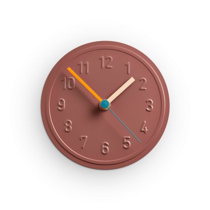 Wall Clock Alu Alu, Pink brown