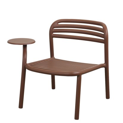 Bliss Lounge Chair with Side Table, Desert red, Without seat cushion