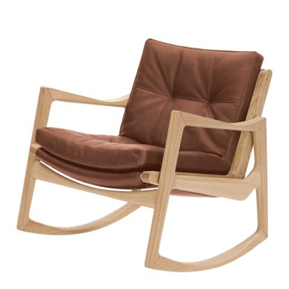 Euvira Rocking Chair Soft, Oak, Classic leather cognac
