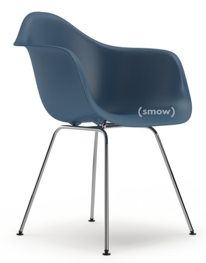 Eames Plastic Armchair RE DAX, Sea blue, Without upholstery, Without upholstery, Standard version - 43 cm, Chrome-plated