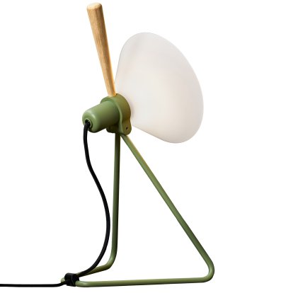 Model 356 Table Lamp, Olive green / light oak
