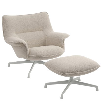 Doze Lounge Chair, With Ottoman, Hearth 7 / Grey