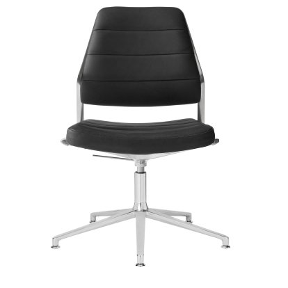 Swivel 454+ swivel chair, Fixed base, Black leather