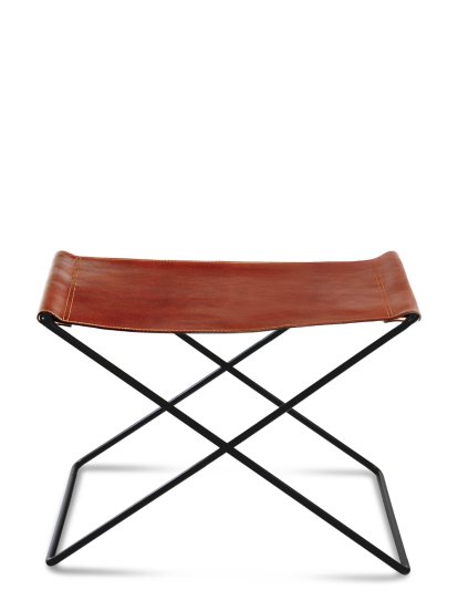 Ox Stool, Cognac, Steel, black powder-coated