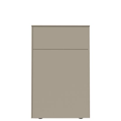 Aventa Sideboard with Door and Drawer, 60 cm, 4 Height grids, Melamine stone grey, Plastic glide
