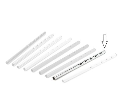 Height Extension (1 Set) for Eiermann Table Frames, Chrome