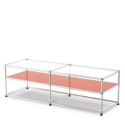 USM Haller Side Table Type 1, Glass, Pure orange RAL 2004