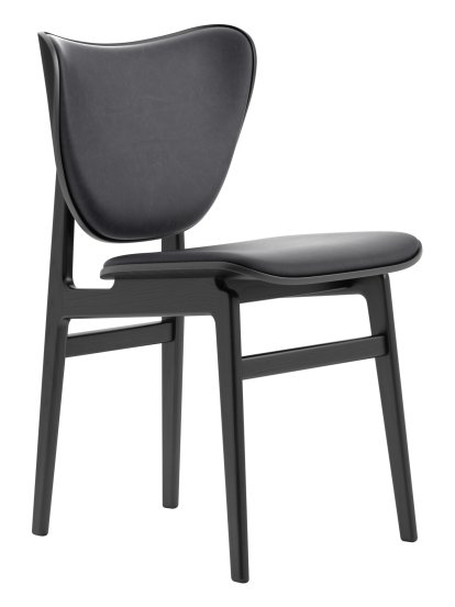 Elephant Dining Chair, Black lacquered oak, Dunes leather anthracite