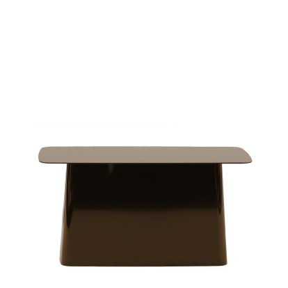 Metal Side Table, Chocolate, Large (H 35,5 x B 70 x T 31,5 cm)