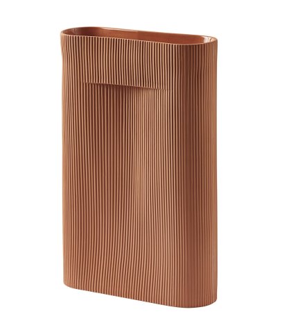 Ridge Vase, Tall (H 48,5 cm), Terracotta