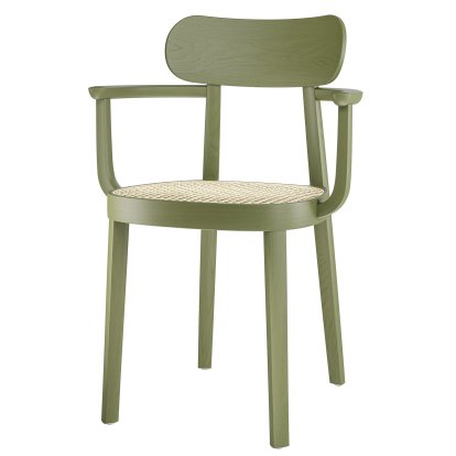 118 F Chair, Olive green stained beech / natural