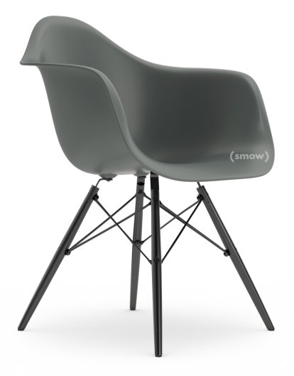 Eames Plastic Armchair RE DAW, Granite grey, Without upholstery, Without upholstery, Standard version - 43 cm, Black maple
