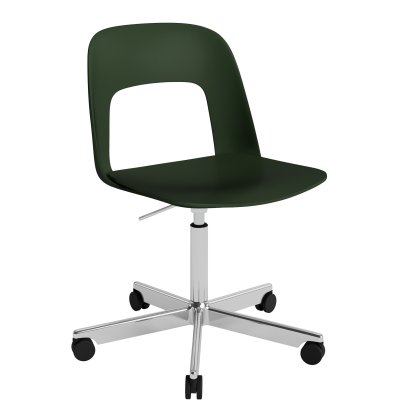 Layout 141 Swivel Chair, Bottle green, Polished aluminium