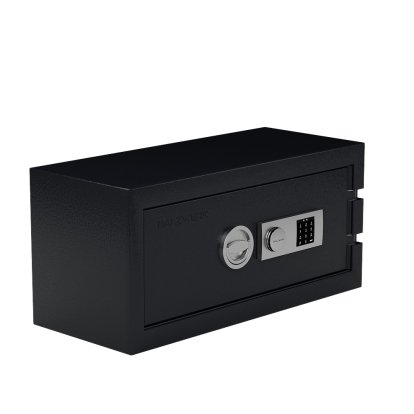 Balzsafe CONNECT Safe for USM Haller Shelves, 75 cm x 35 cm x 35 cm, Graphite black RAL 9011, Electronic combination lock with master key