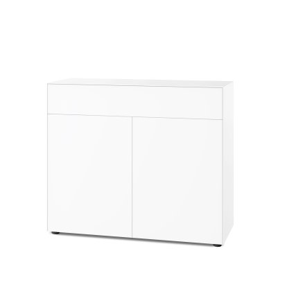 Nex Pur Box 2.0 with drawers and doors, 48 cm, H 100 cm x B 120 cm (with double door and drawer), White