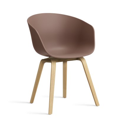 About A Chair AAC 22 Armchair, Soft brick 2.0, Lacquered oak