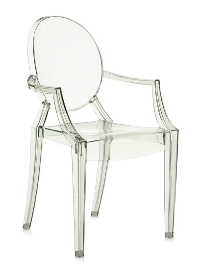Louis Ghost Chair Promotion Set of 4, Transparent-Bottle Green