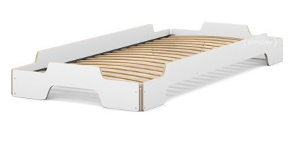 Rolf Heide Stacking Bed, 90 x 200, White CPL, edges oiled and waxed, Rollable