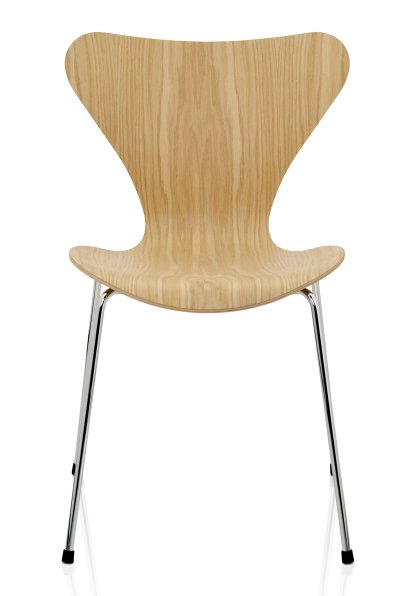 Series 7 Chair 3107, Clear varnished wood, Natural oak, Chrome