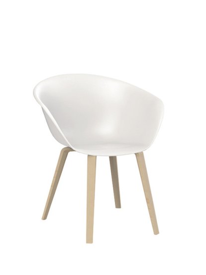Duna 02 Wood, Seat white + base natural oak
