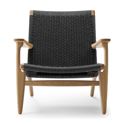 CH25 Lounge Chair, Soaped oak, Black