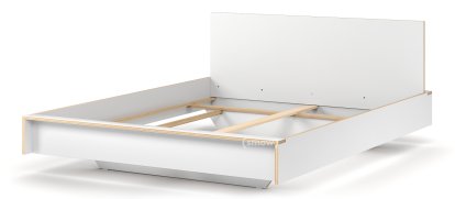 Flai Bed, 160 x 200, With headboard, CPL white, Without slatted frame