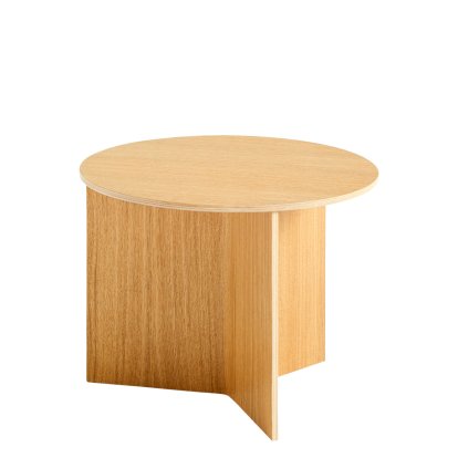 Slit Side Table Wood, H 35,5 x Ø 45 cm, Oak lacquered