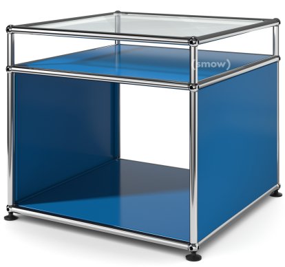 USM Haller Side Table with Extension, Gentian blue RAL 5010