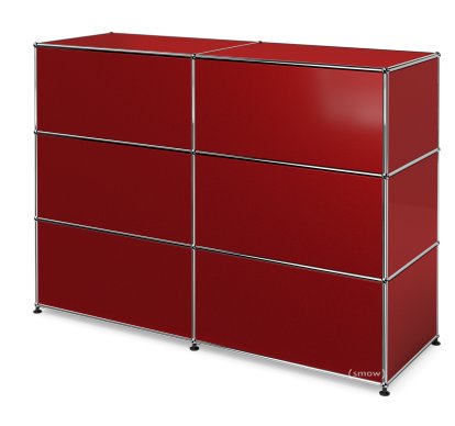 USM Haller Counter Type 1, USM ruby red, 150 cm (2 elements), 50 cm