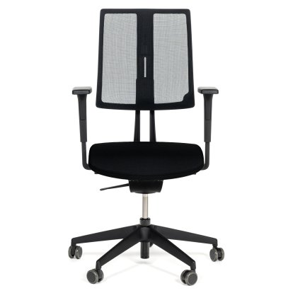 Equo Office Svivel Chair, Black, Net, Xtreme Plus (PG0), Black YS009, C30 KST with seat depth adjustment, Standard 100 mm, With armrests, With hard castors