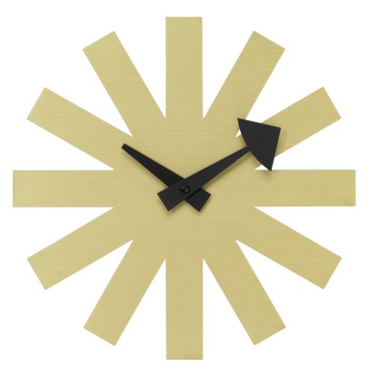 Asterisk Wall Clock, Brass
