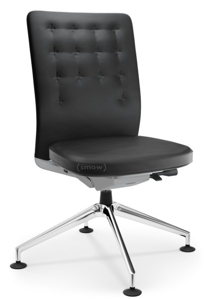 ID Trim Conference, With lumbar support, Without armrests, Soft grey, Seat and back, leather, Asphalt